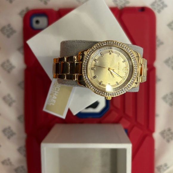 Michael Kors Gold Watch with Red Case - Picture 1 of 5